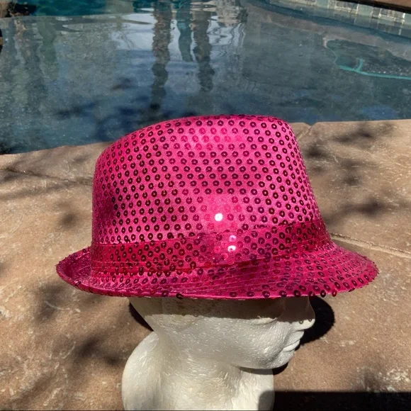 Mob Museum Fedora Pink Sequins - Picture 9 of 10